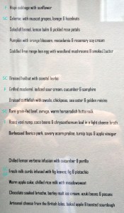 Choices from the Dabbous menu